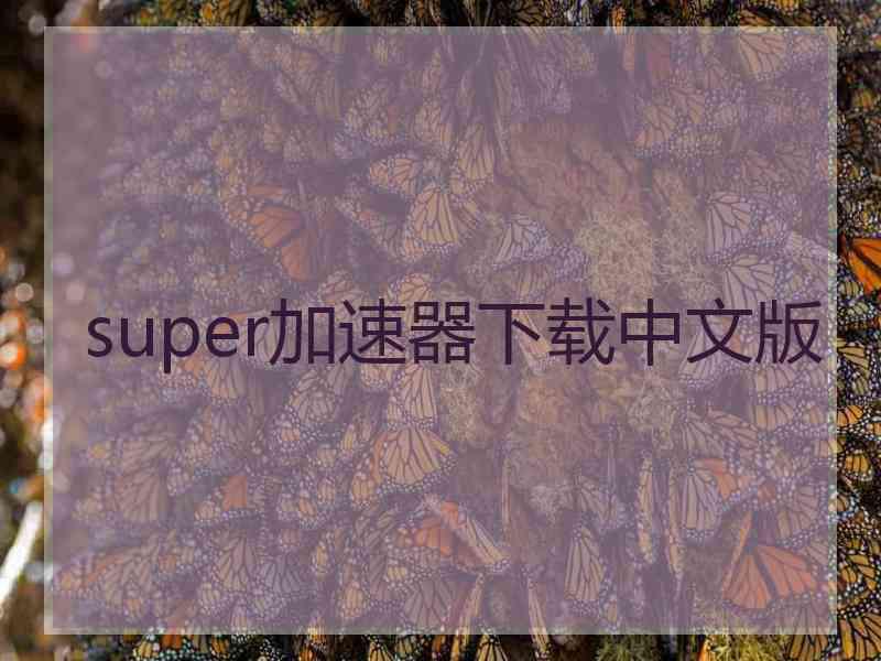 super加速器下载中文版
