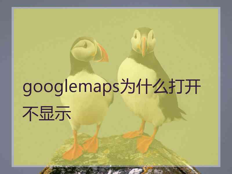 googlemaps为什么打开不显示
