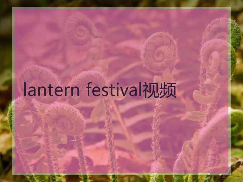 lantern festival视频