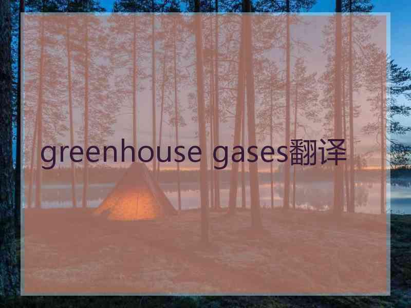 greenhouse gases翻译