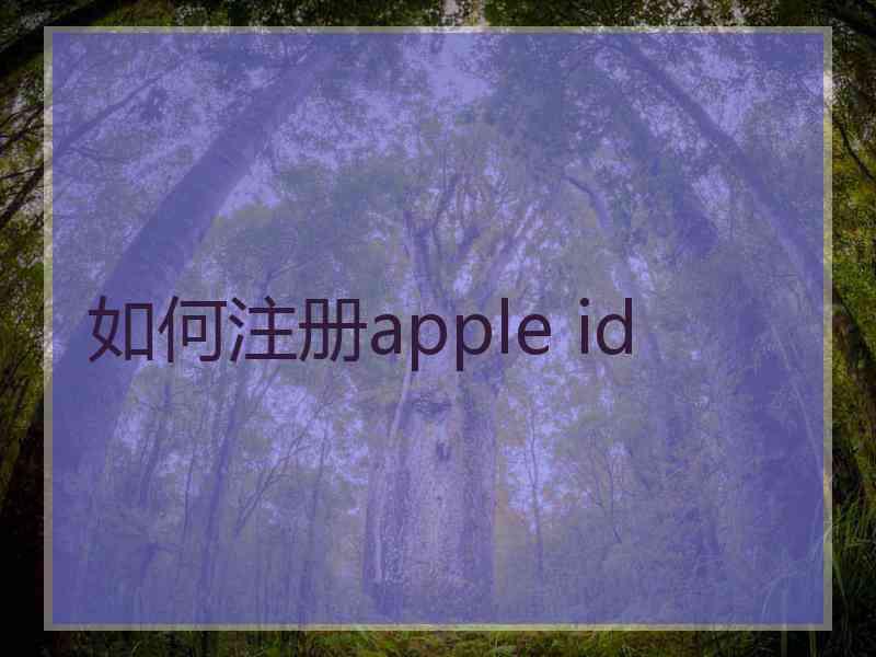如何注册apple id