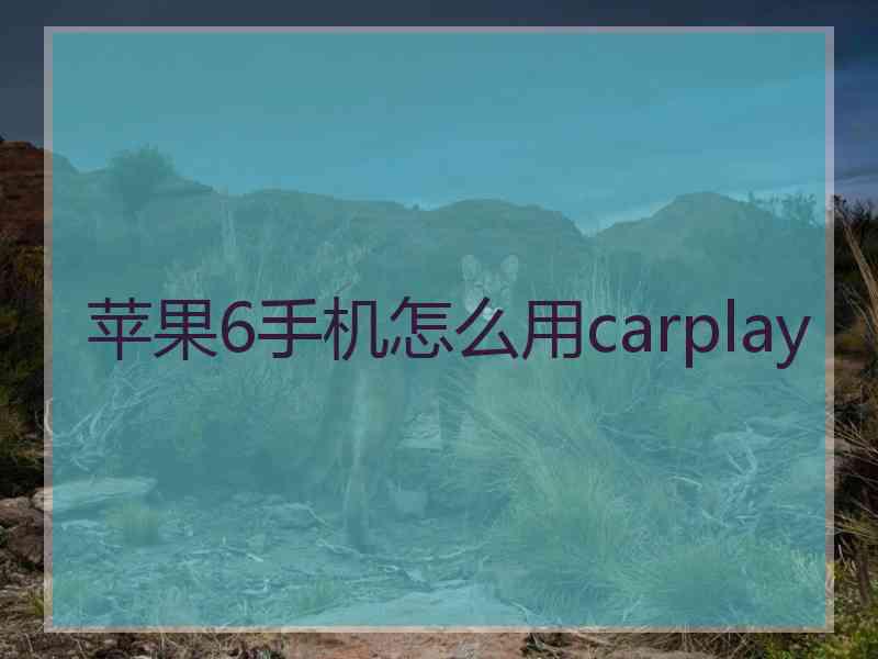 苹果6手机怎么用carplay