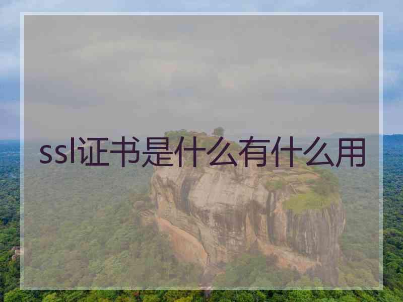 ssl证书是什么有什么用