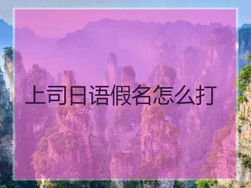 上司日语假名怎么打