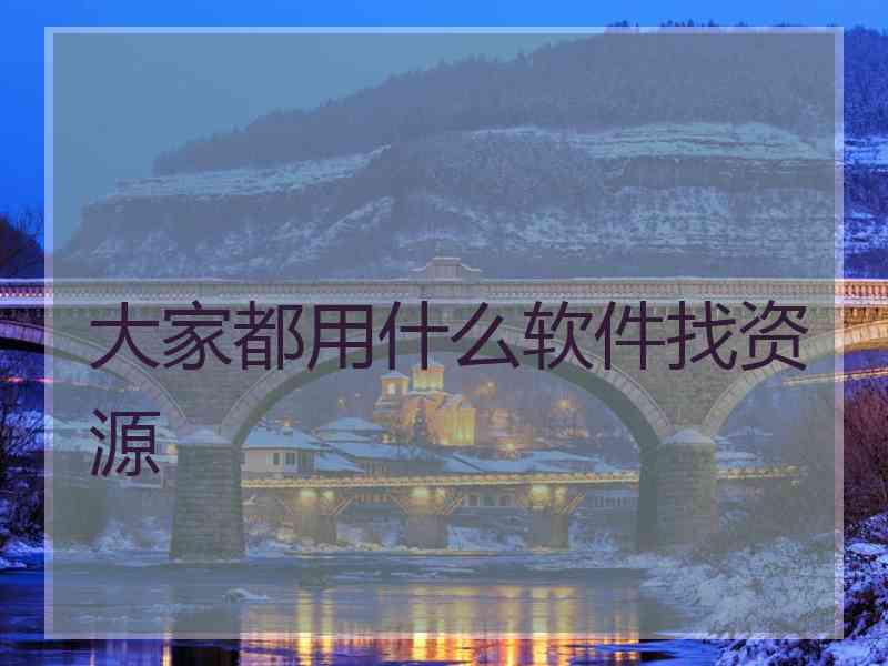 大家都用什么软件找资源