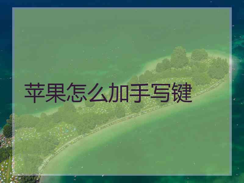 苹果怎么加手写键