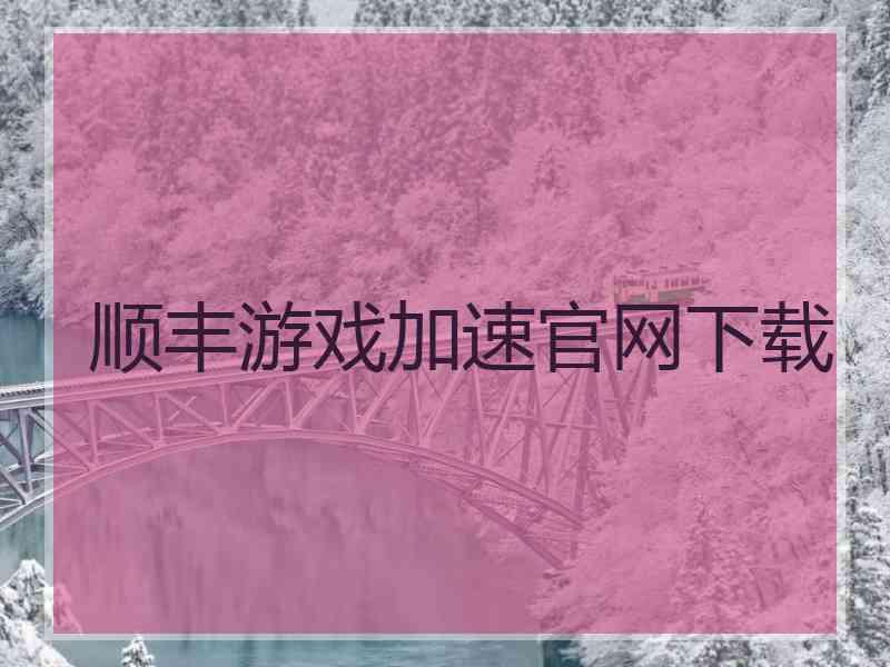 顺丰游戏加速官网下载