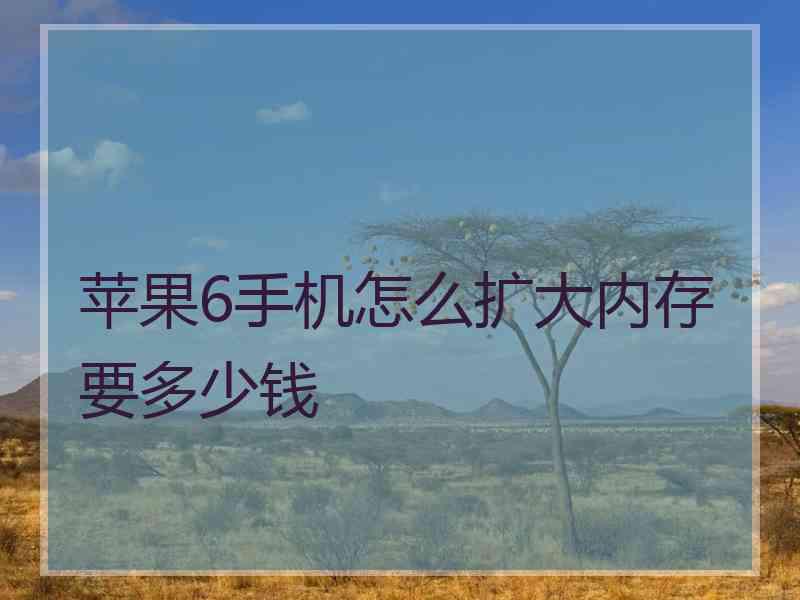 苹果6手机怎么扩大内存要多少钱