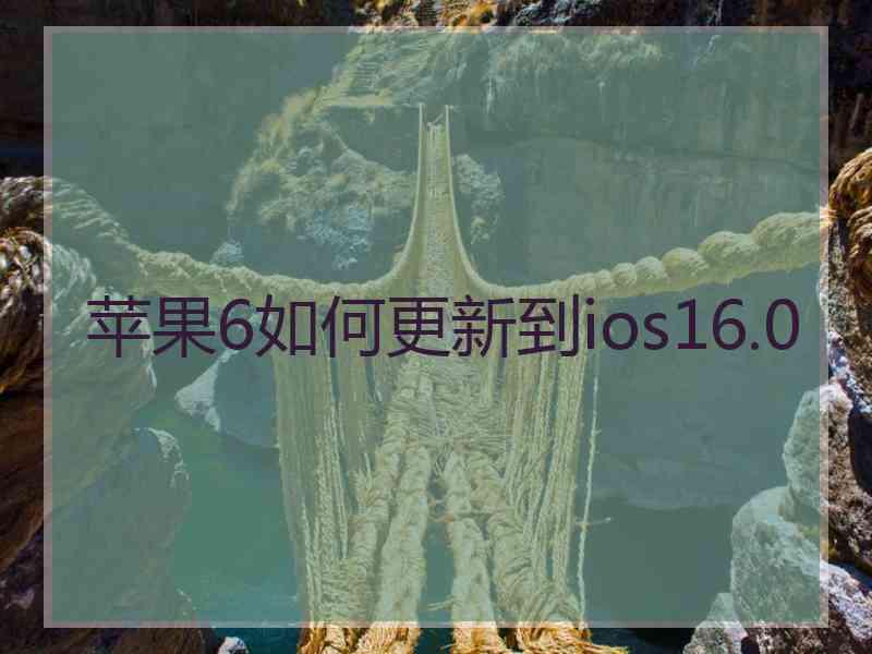 苹果6如何更新到ios16.0