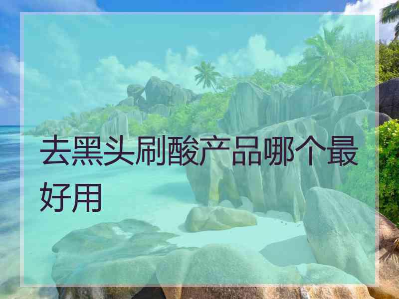 去黑头刷酸产品哪个最好用
