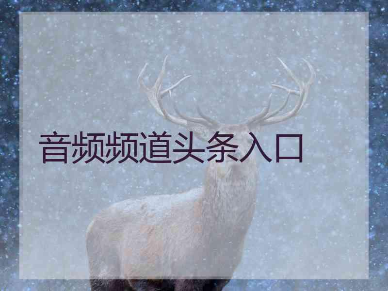 音频频道头条入口