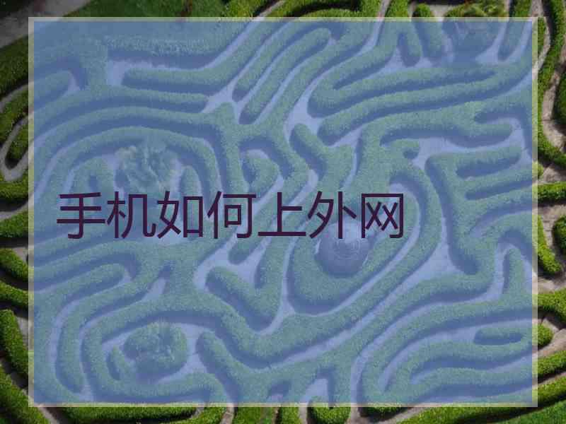 手机如何上外网