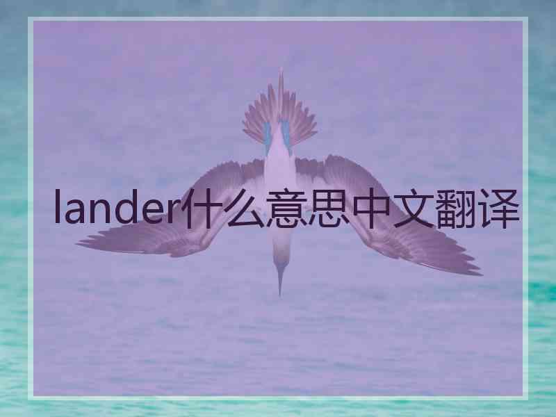 lander什么意思中文翻译