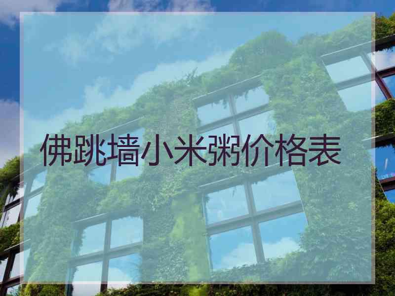 佛跳墙小米粥价格表
