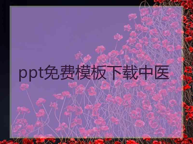 ppt免费模板下载中医