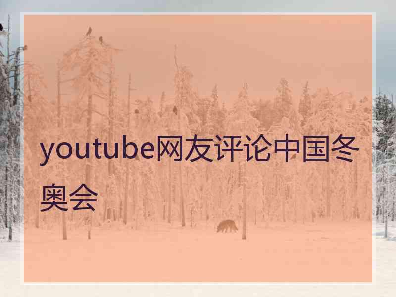 youtube网友评论中国冬奥会