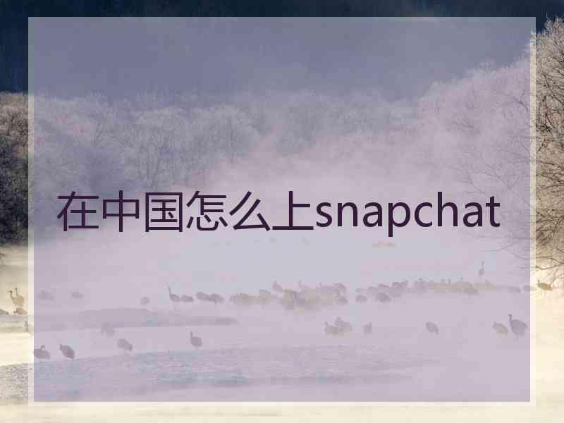 在中国怎么上snapchat