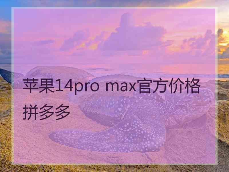 苹果14pro max官方价格拼多多