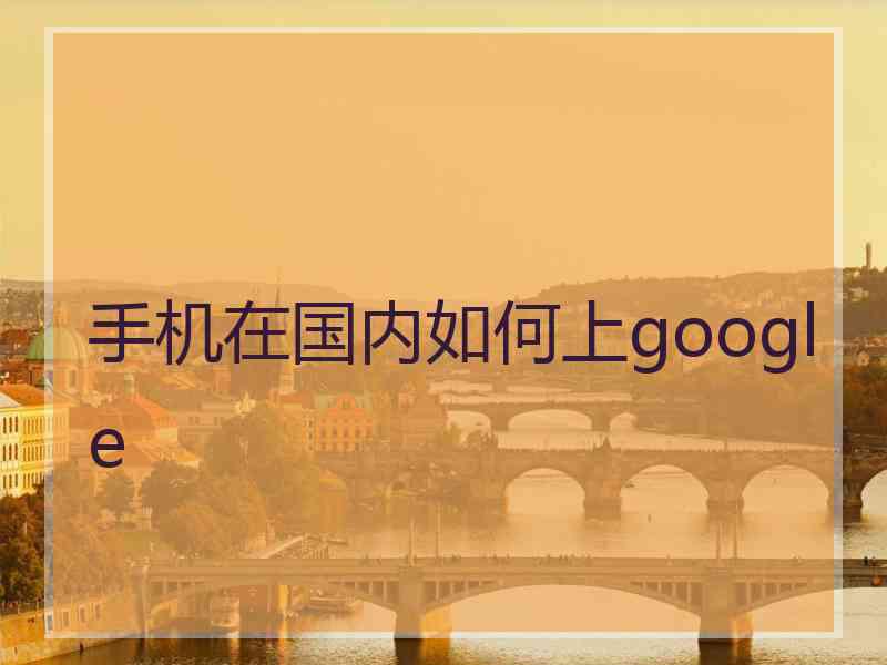手机在国内如何上google