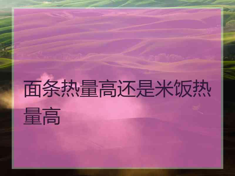 面条热量高还是米饭热量高