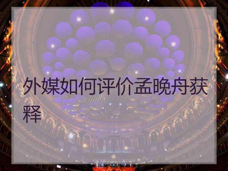 外媒如何评价孟晚舟获释