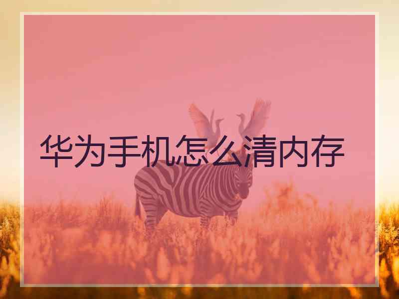 华为手机怎么清内存
