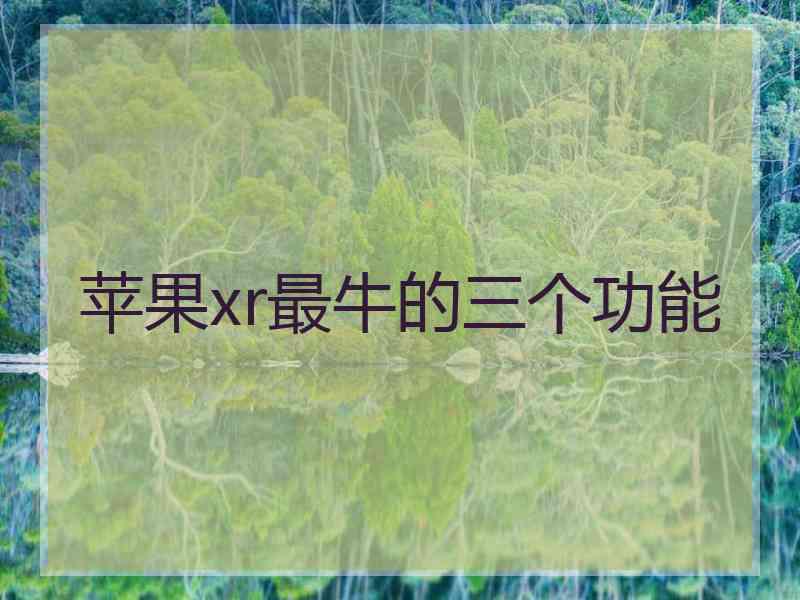 苹果xr最牛的三个功能