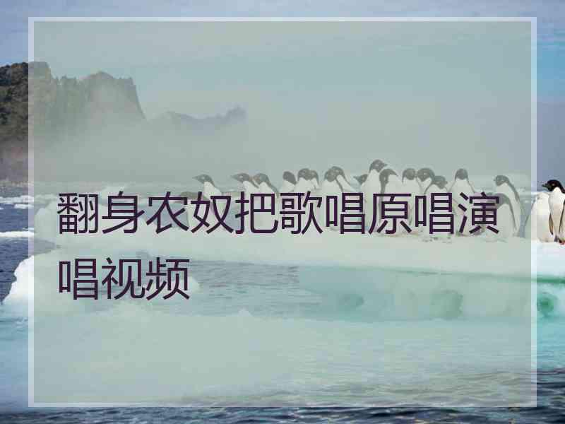 翻身农奴把歌唱原唱演唱视频