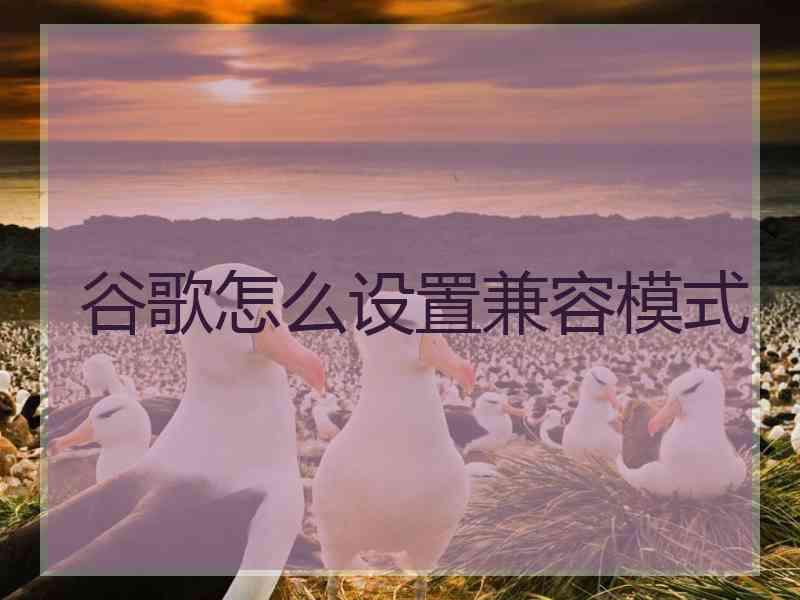 谷歌怎么设置兼容模式