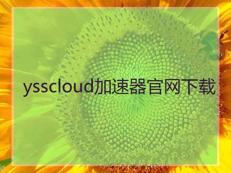 ysscloud加速器官网下载