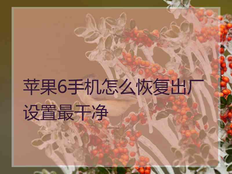 苹果6手机怎么恢复出厂设置最干净