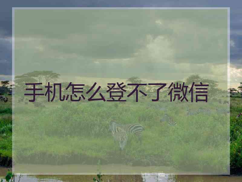 手机怎么登不了微信