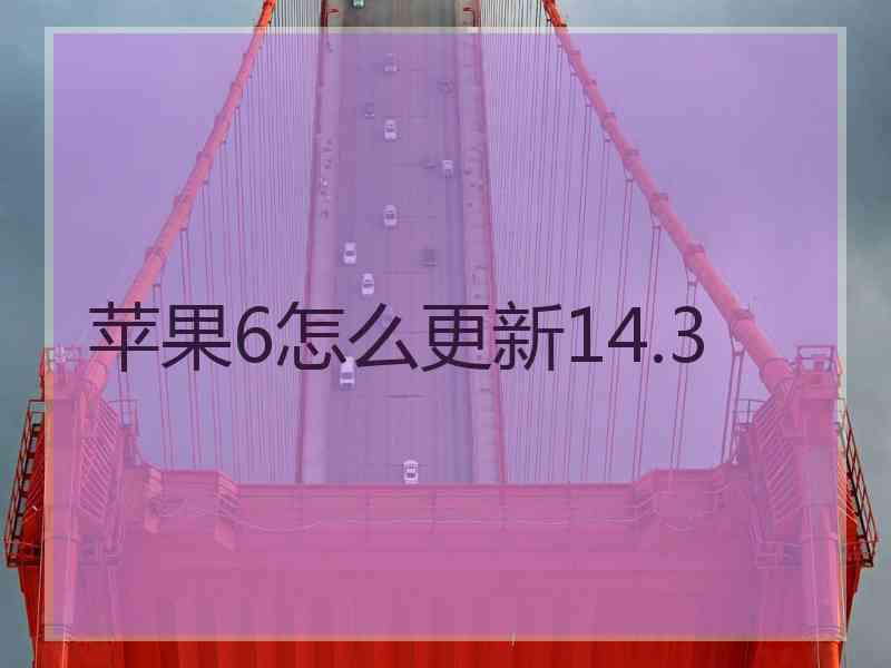 苹果6怎么更新14.3