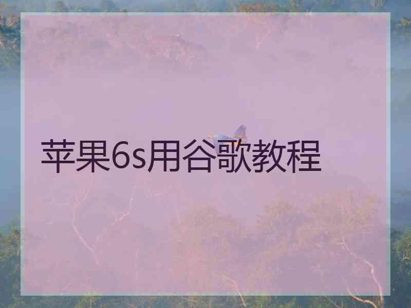 苹果6s用谷歌教程
