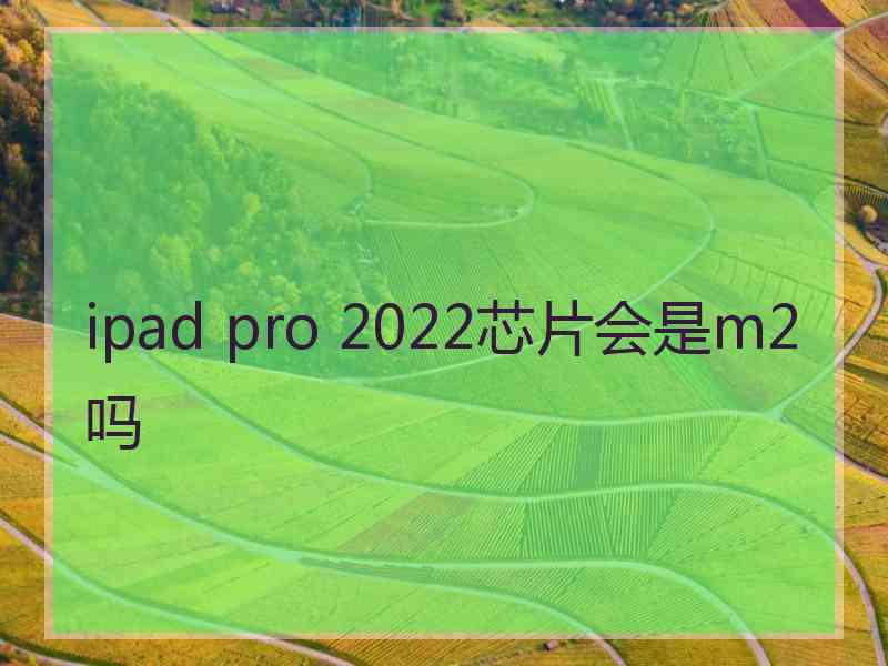 ipad pro 2022芯片会是m2吗