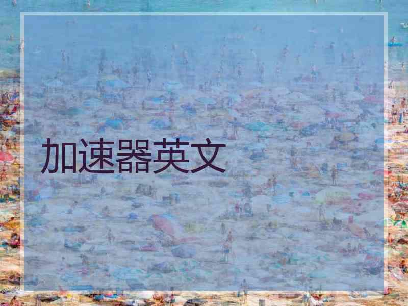 加速器英文