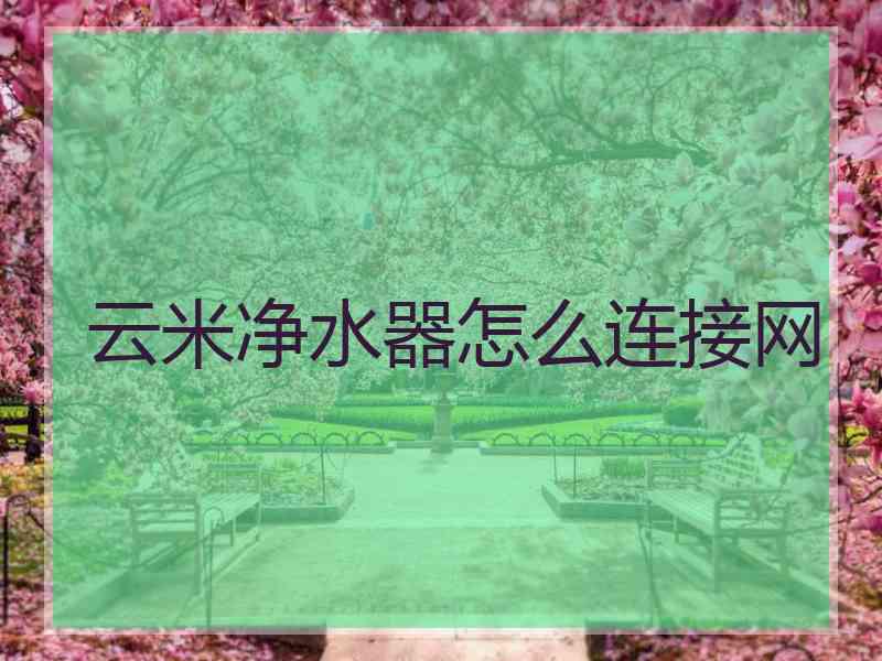 云米净水器怎么连接网