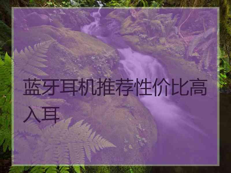 蓝牙耳机推荐性价比高入耳