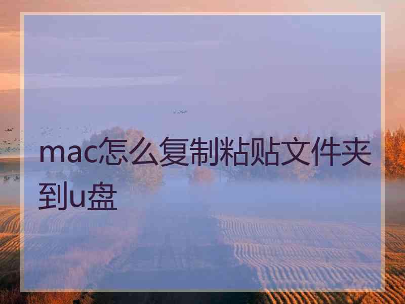 mac怎么复制粘贴文件夹到u盘