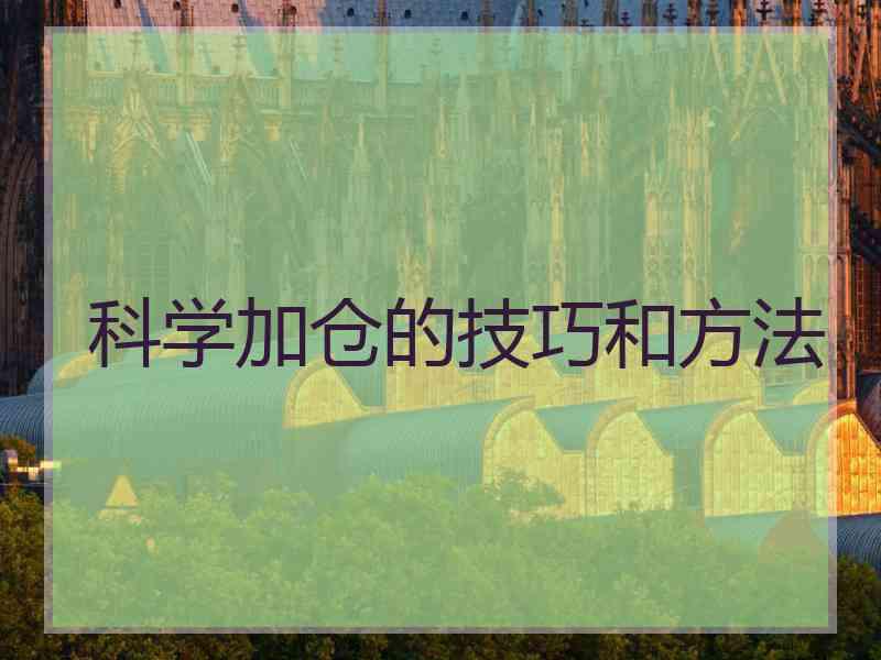 科学加仓的技巧和方法
