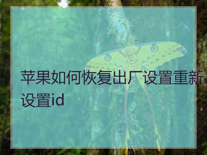 苹果如何恢复出厂设置重新设置id