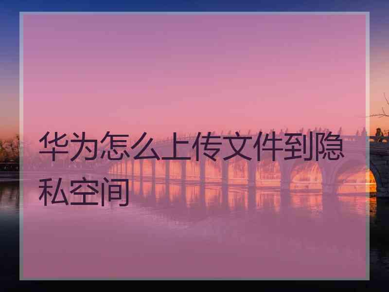 华为怎么上传文件到隐私空间