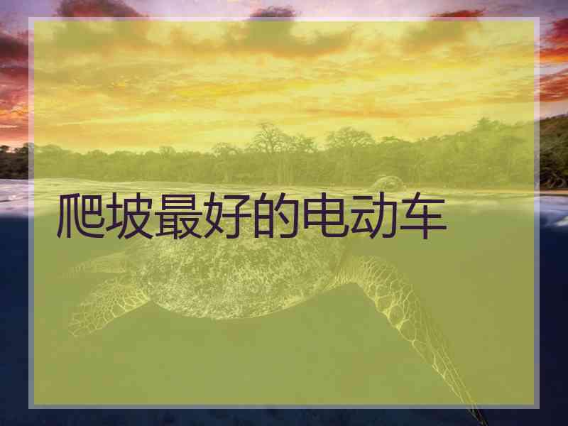 爬坡最好的电动车