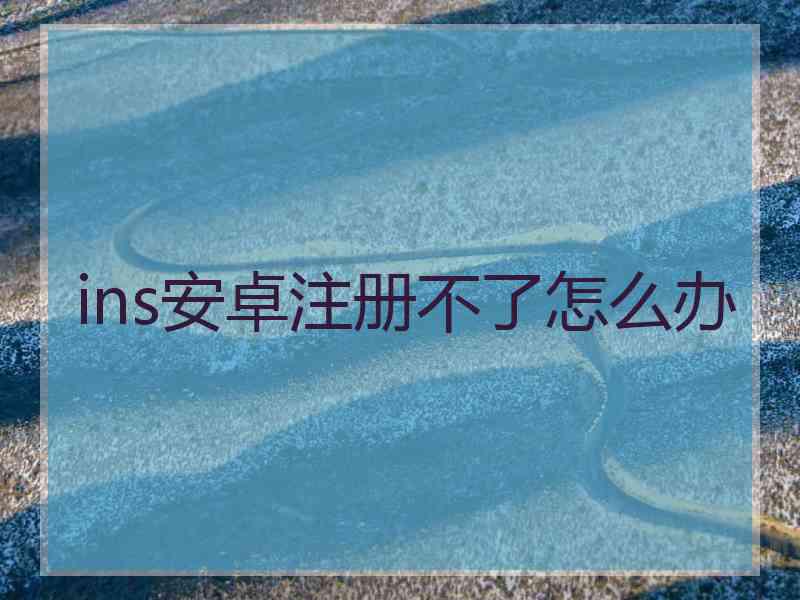 ins安卓注册不了怎么办