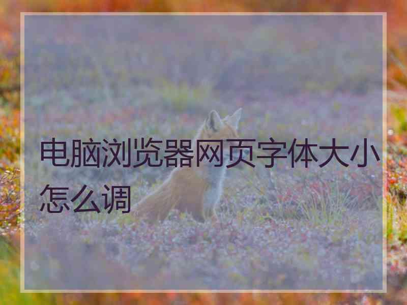 电脑浏览器网页字体大小怎么调
