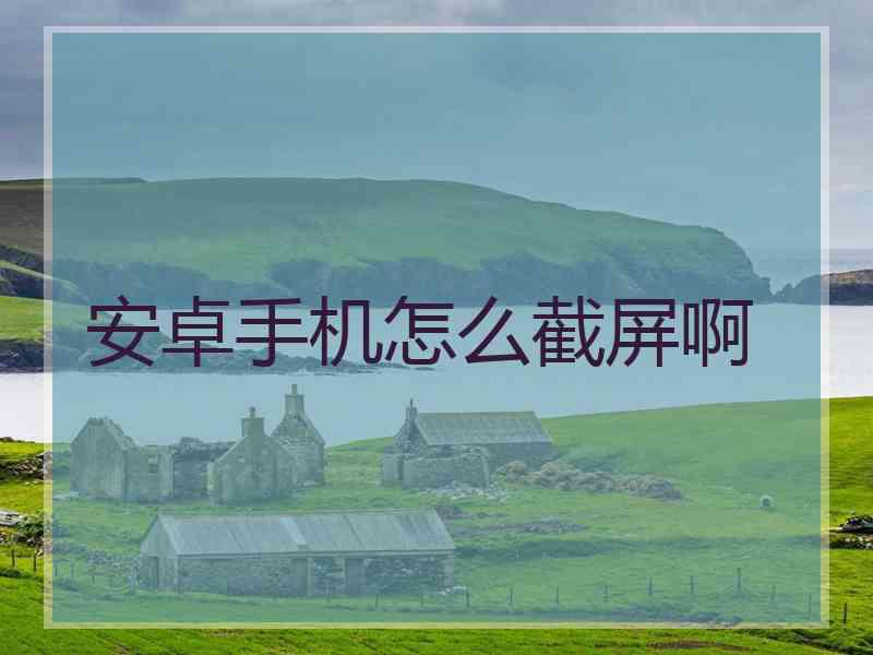 安卓手机怎么截屏啊