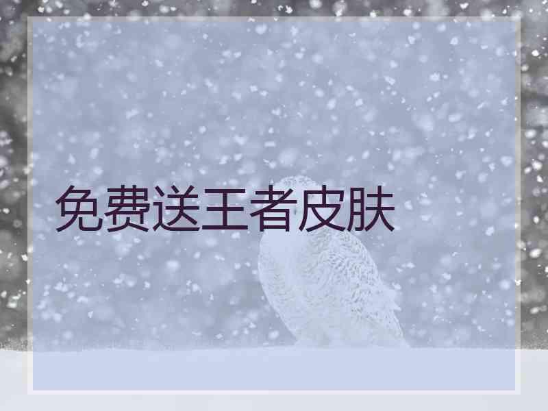 免费送王者皮肤