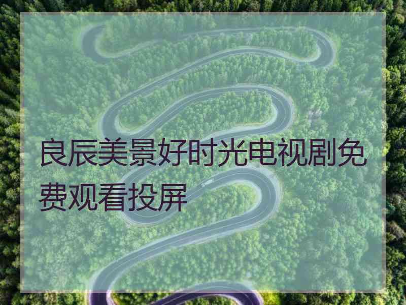 良辰美景好时光电视剧免费观看投屏