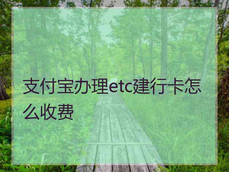 支付宝办理etc建行卡怎么收费