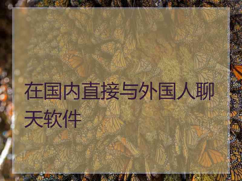在国内直接与外国人聊天软件
